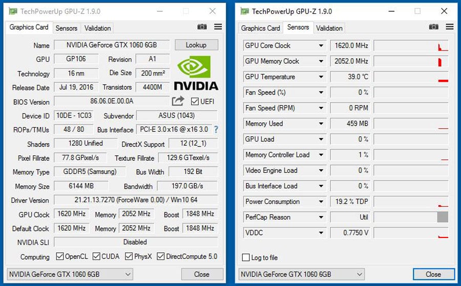 Nvidia geforce gtx discount 1060 6gb asus strix