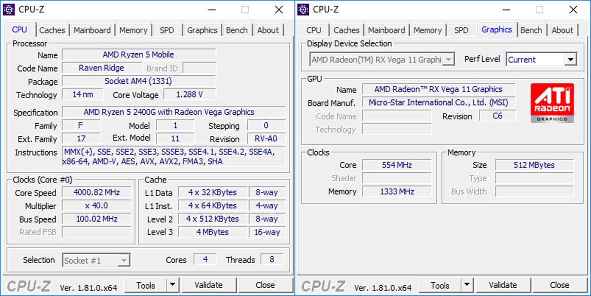 AMD Ryzen 5 2400G VEGA 11 2