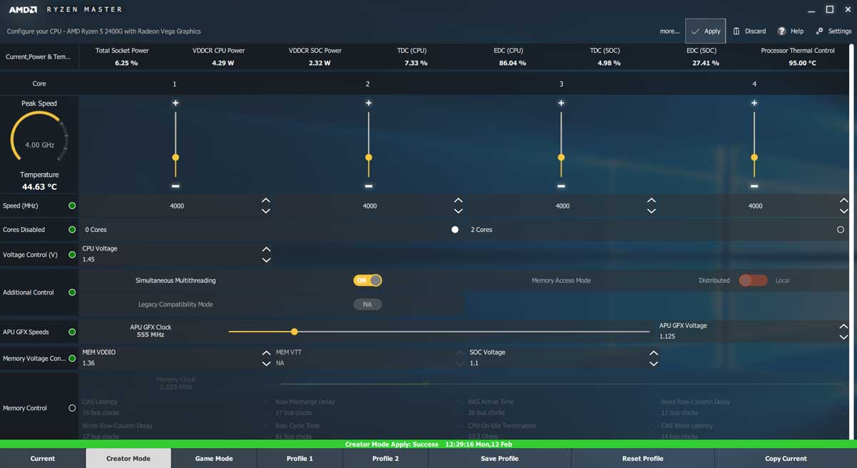 AMD Ryzen 5 2400G VEGA 11 4