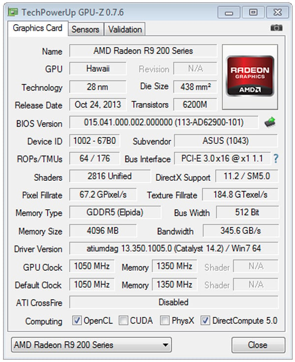 Asus Radeon R9 290x Gpu Z Tech