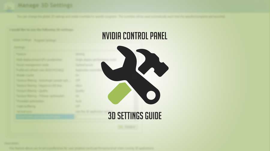 nvidia control panel 3d settings