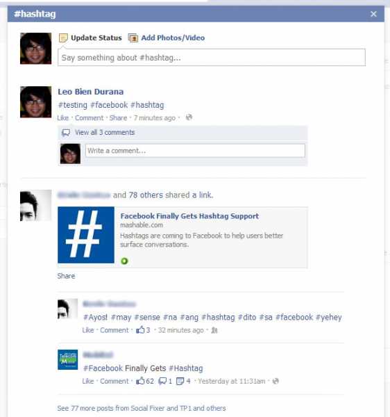 facebook hashtag example